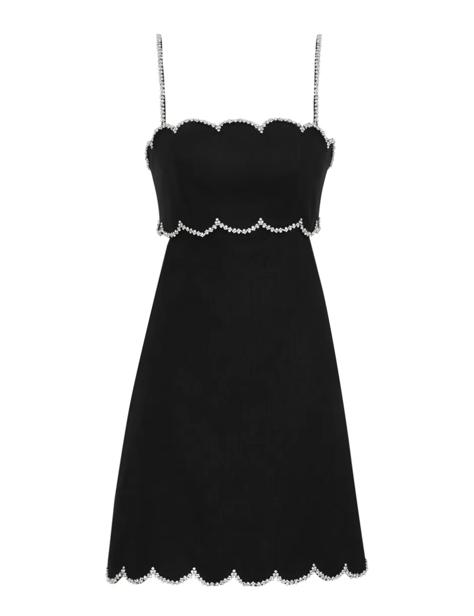 ZIMMERMANN Clothing | Dresses<Crush Scalloped Mini Dress Black