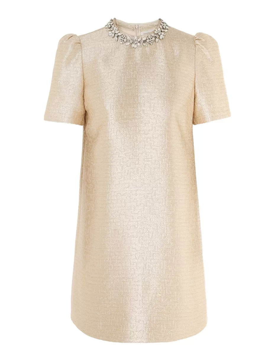 ZIMMERMANN Clothing | Dresses<Crush Shift Dress Gold