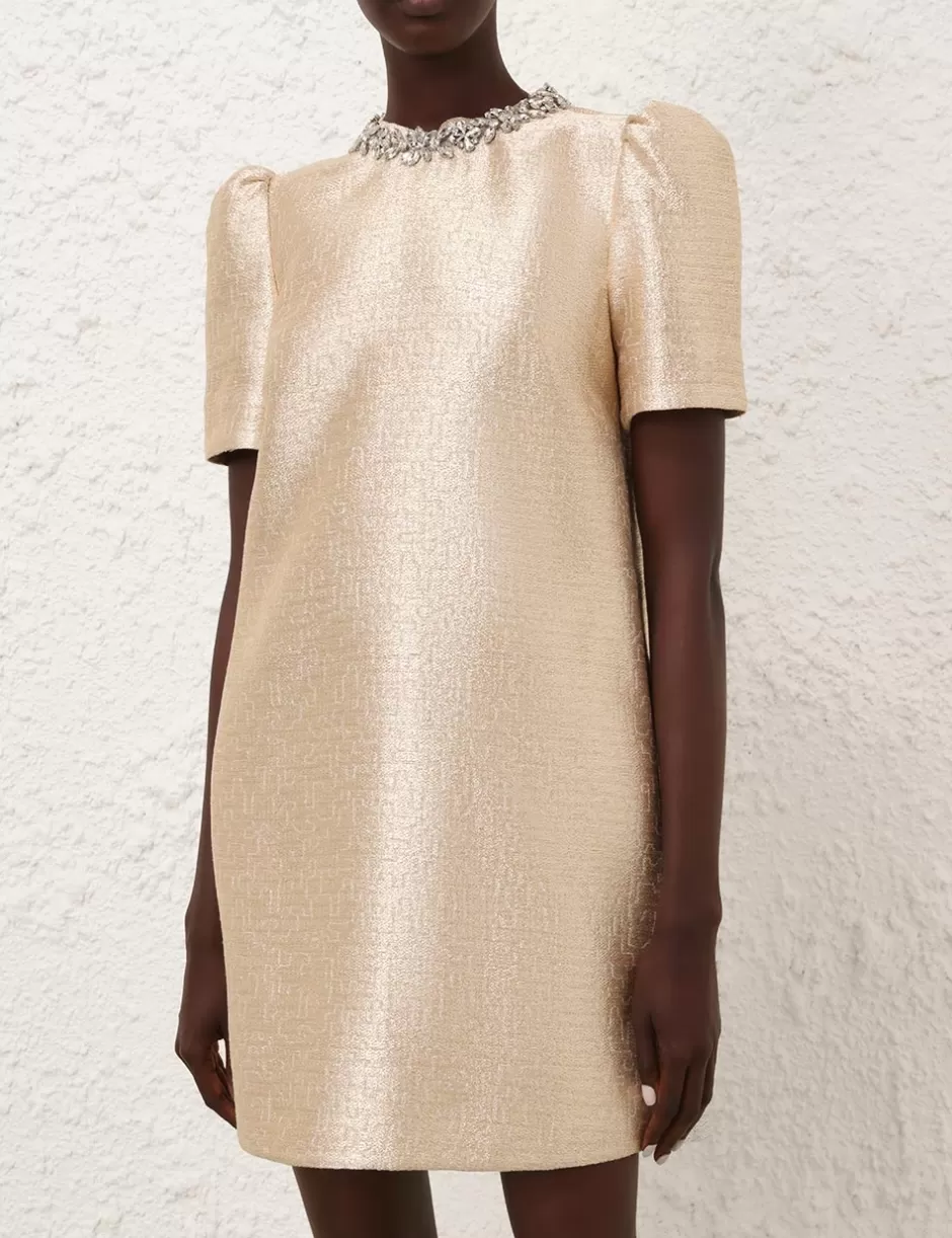 ZIMMERMANN Clothing | Dresses<Crush Shift Dress Gold