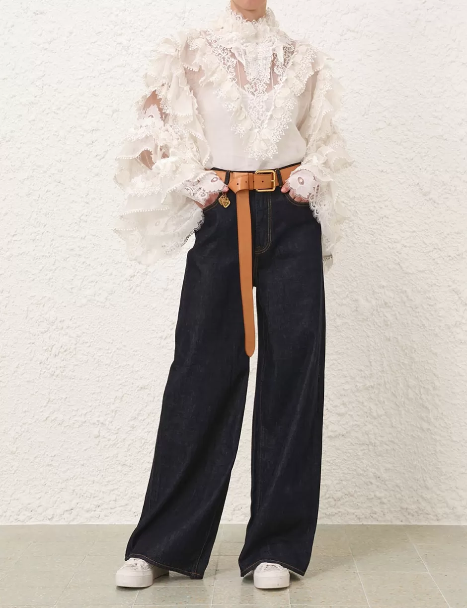 ZIMMERMANN Clothing | Shorts & Pants<Crush Straight Jean Night Sky