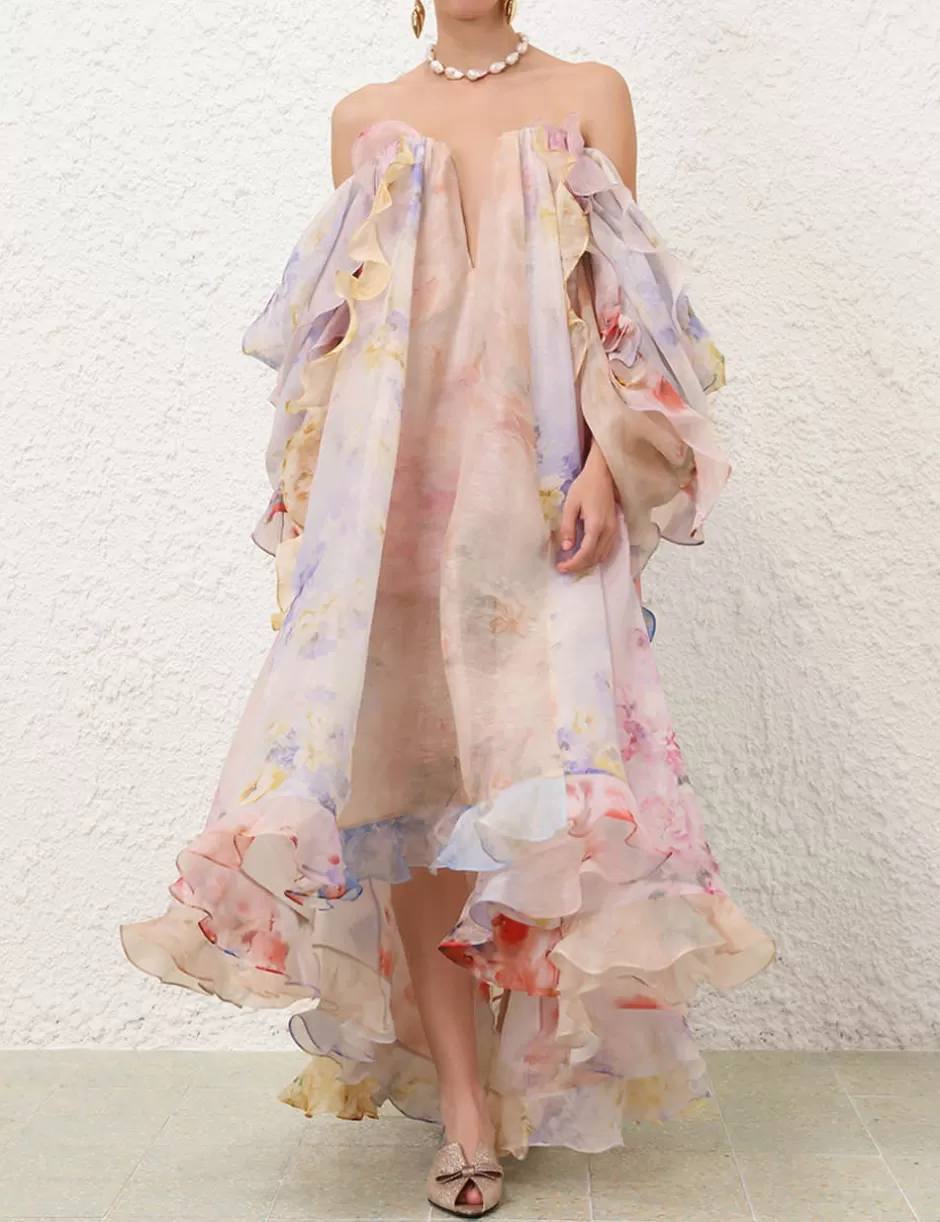 ZIMMERMANN Clothing | Dresses<Crush Strapless Ruffle Dress Spliced Floral