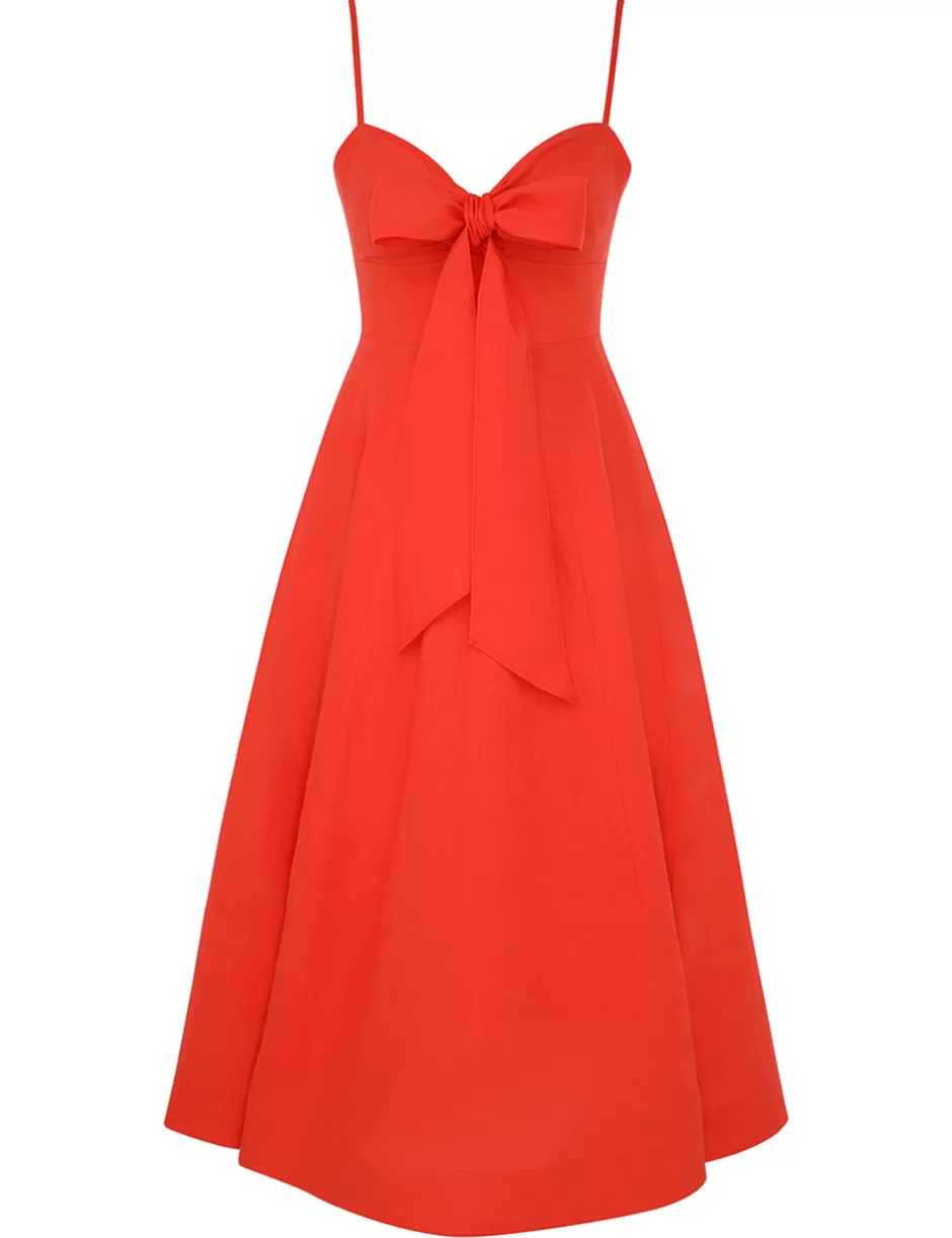 ZIMMERMANN Clothing | Dresses<Crush Tie Front Midi Dress Red