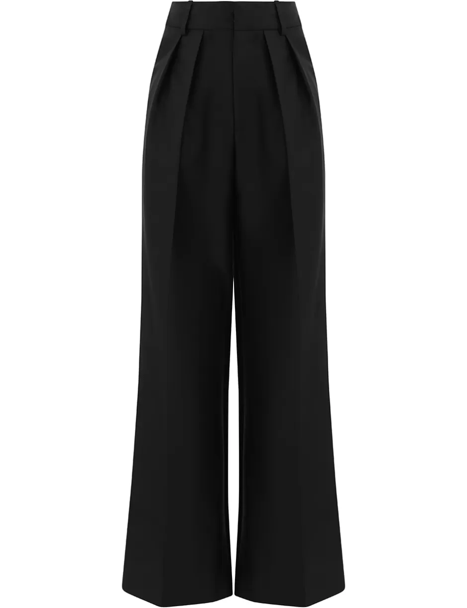 ZIMMERMANN Clothing | Shorts & Pants<Crush Tuck Wide Leg Pant Black