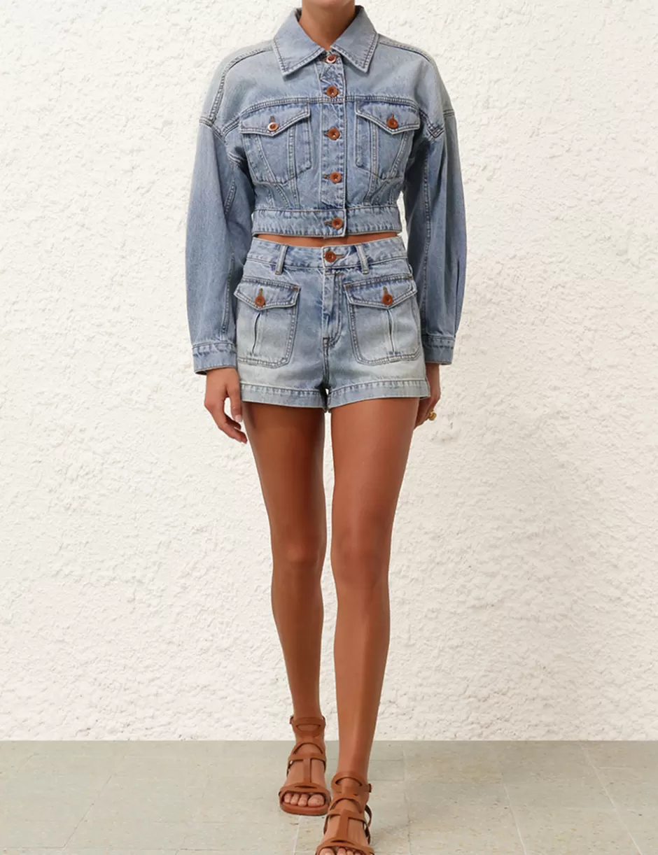 ZIMMERMANN Clothing | Shorts & Pants<Denim Mini Short Faded Blue