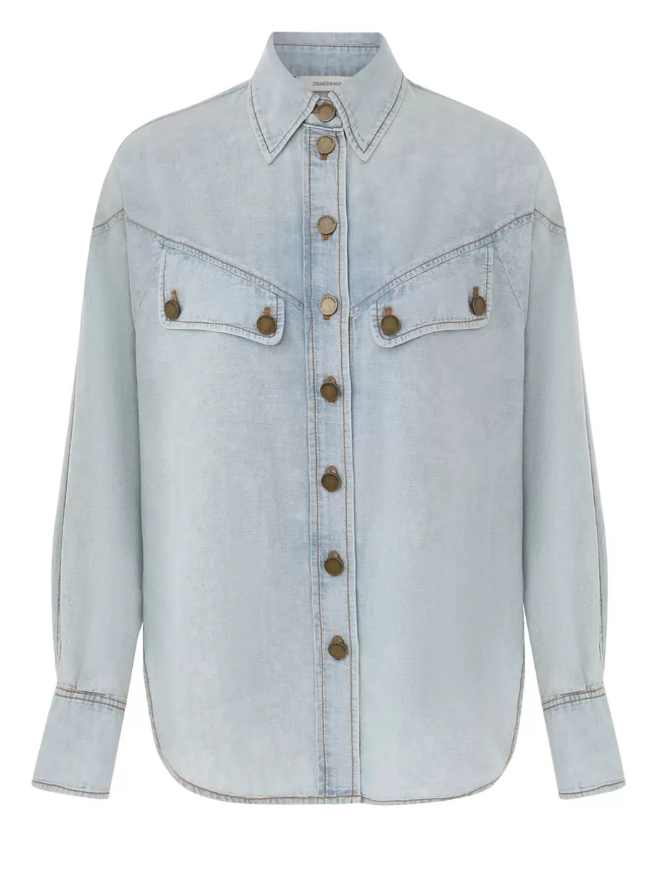 ZIMMERMANN Clothing | Denim<Denim Shirt Blue Smoke