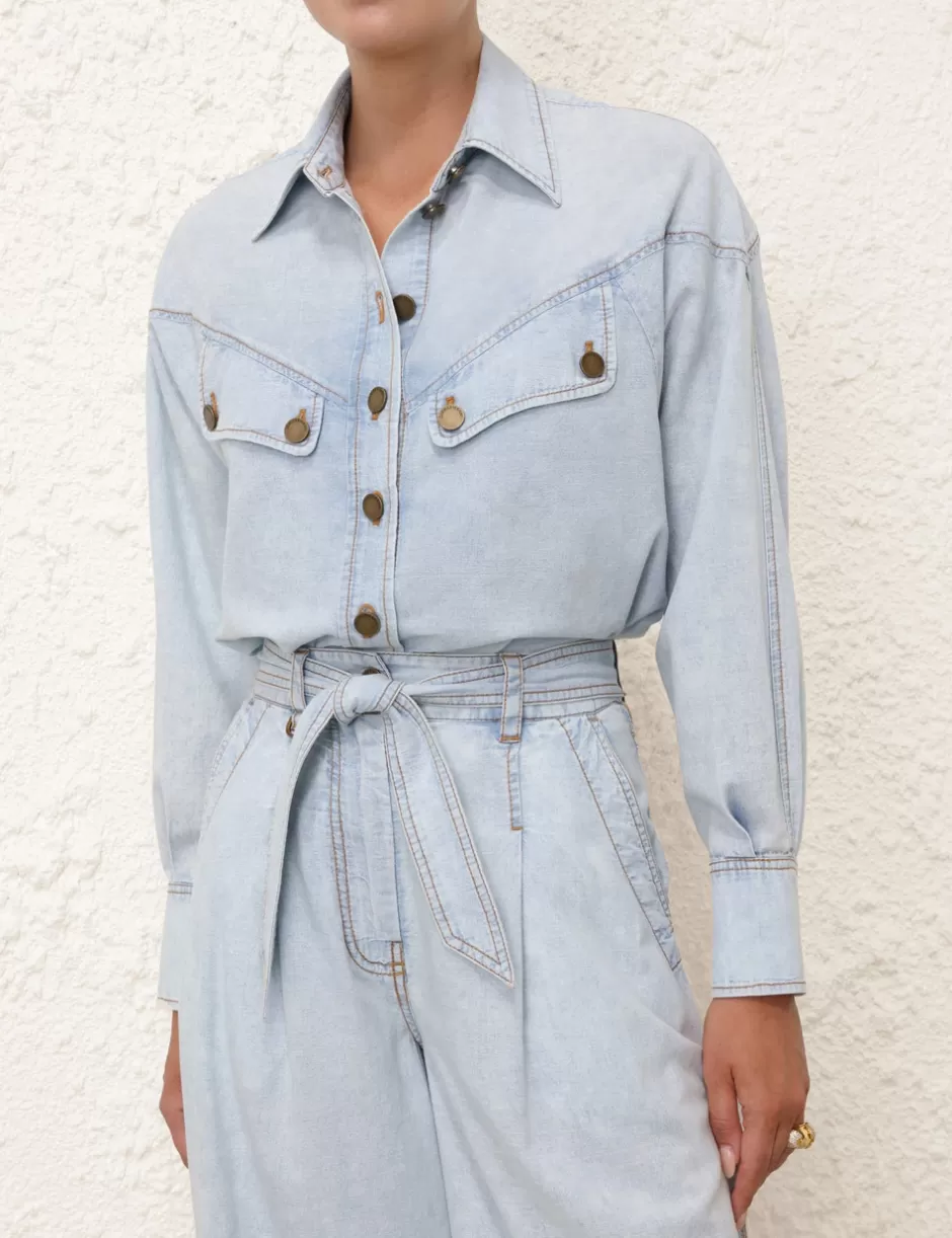 ZIMMERMANN Clothing | Denim<Denim Shirt Blue Smoke