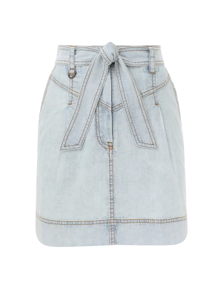 ZIMMERMANN Clothing | Denim<Denim Skirt Blue Smoke