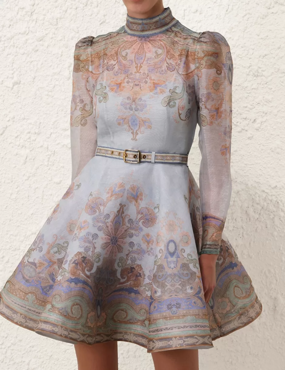 ZIMMERMANN Clothing | Dresses<Eden Belted Mini Dress Blue Paisley