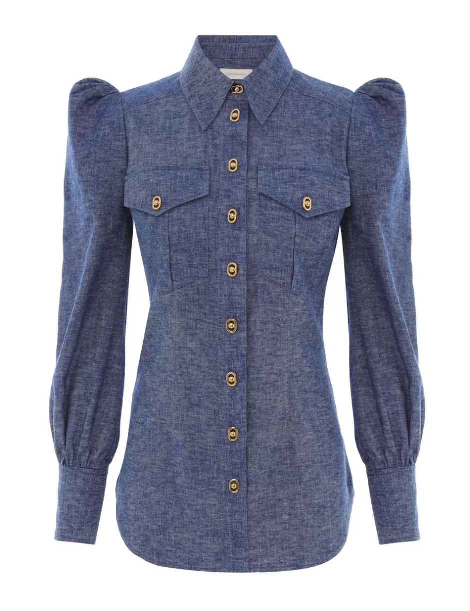 ZIMMERMANN Clothing | Tops<Eden Tunic Chambray