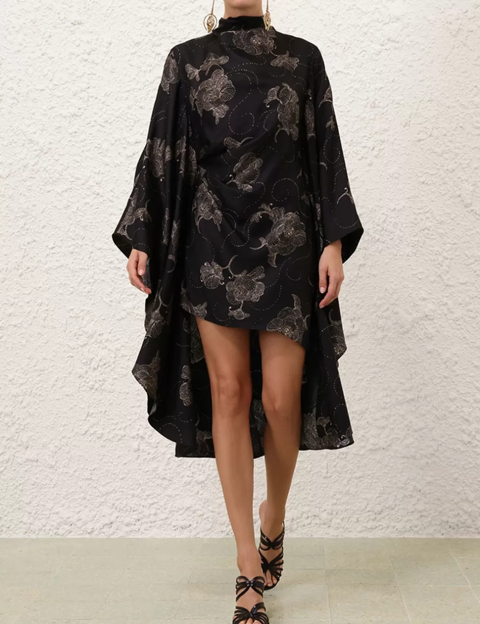 ZIMMERMANN Clothing | Dresses<Eden Draped Tunic Black Sketch