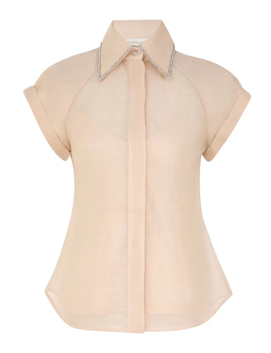 ZIMMERMANN Clothing | Tops<Eden Fitted Blouse Cream