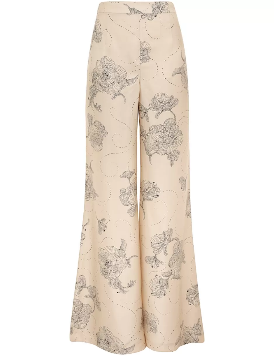 ZIMMERMANN Clothing | Shorts & Pants<Eden Flare Pant Tea Sketch