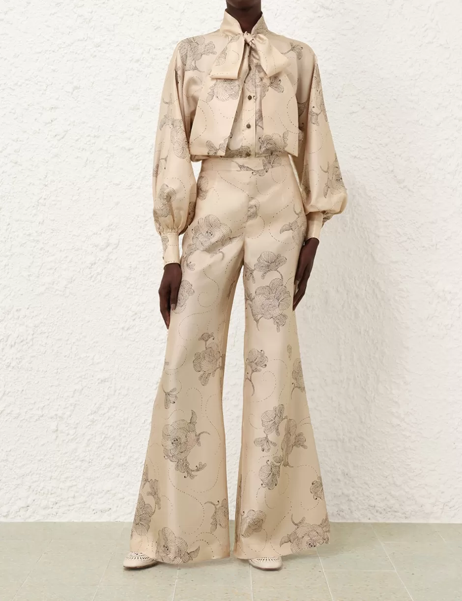 ZIMMERMANN Clothing | Shorts & Pants<Eden Flare Pant Tea Sketch