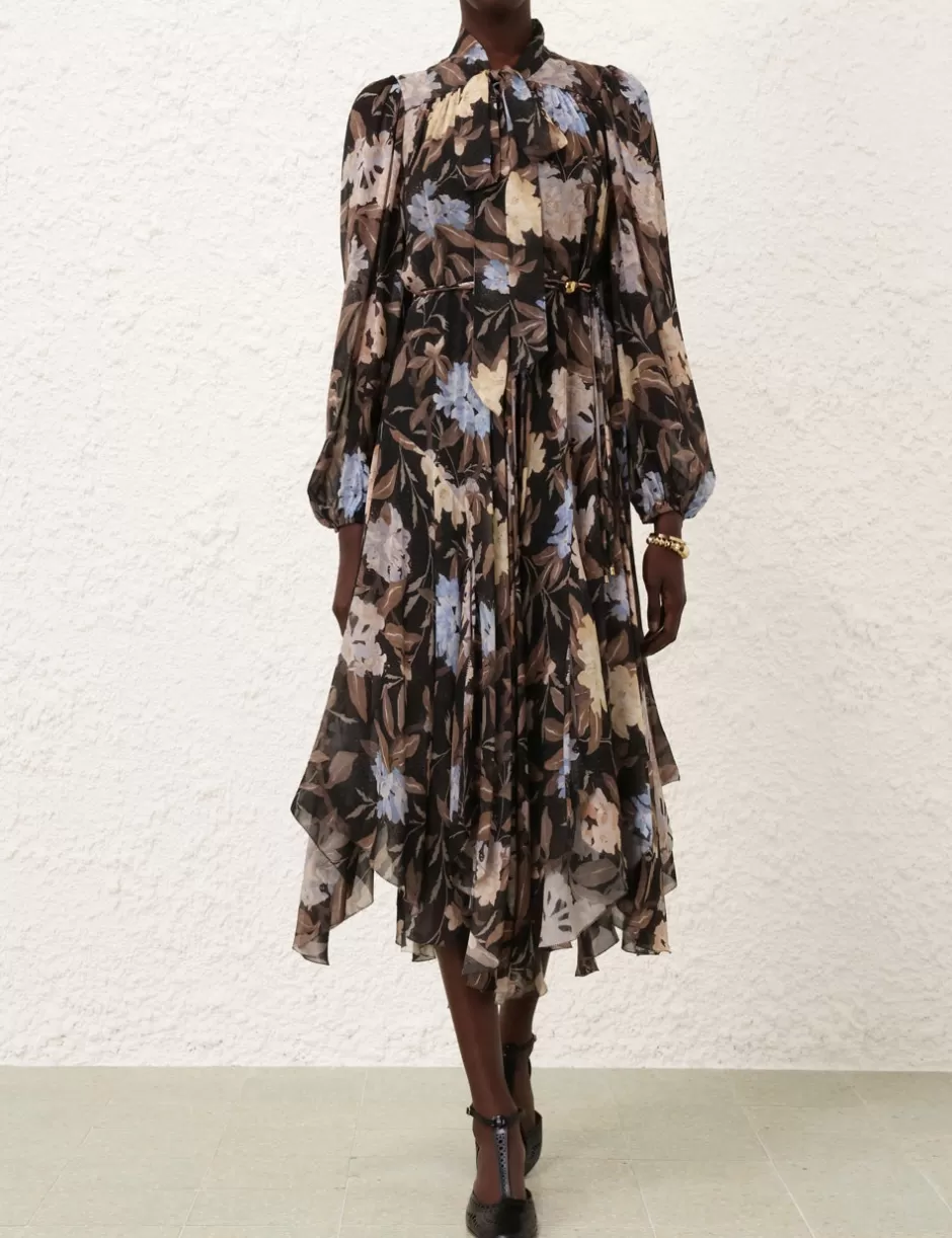 ZIMMERMANN Clothing | Dresses<Eden Handkerchief Dress Black Inca Lily