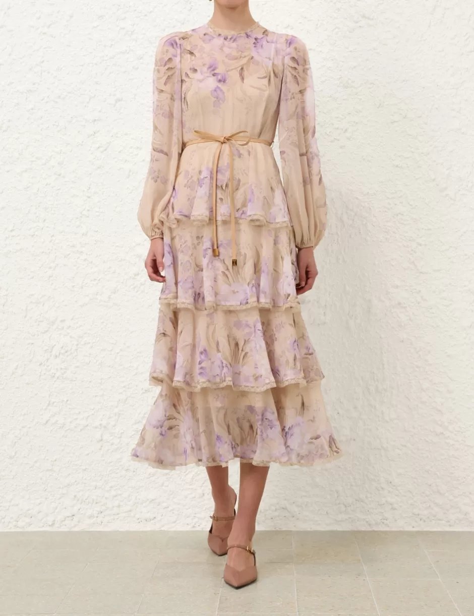 ZIMMERMANN Clothing | Dresses<Eden Lace Edge Midi Dress Natural Iris