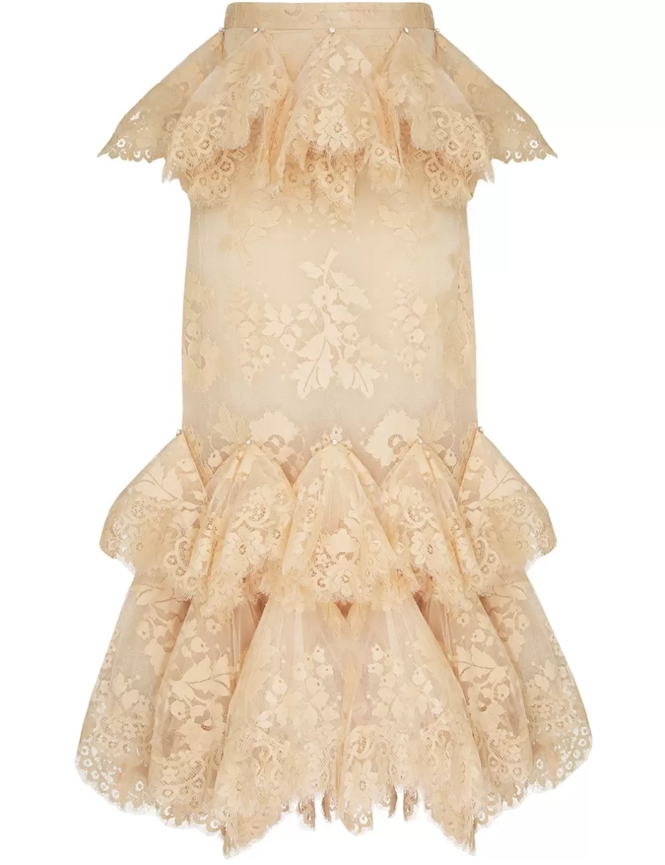 ZIMMERMANN Clothing | Skirts<Eden Lace Handkerchief Skirt Light Tea