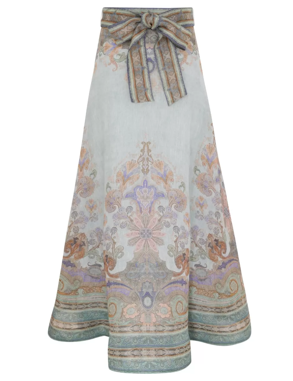 ZIMMERMANN Clothing | Skirts<Eden Maxi Skirt Blue Paisley