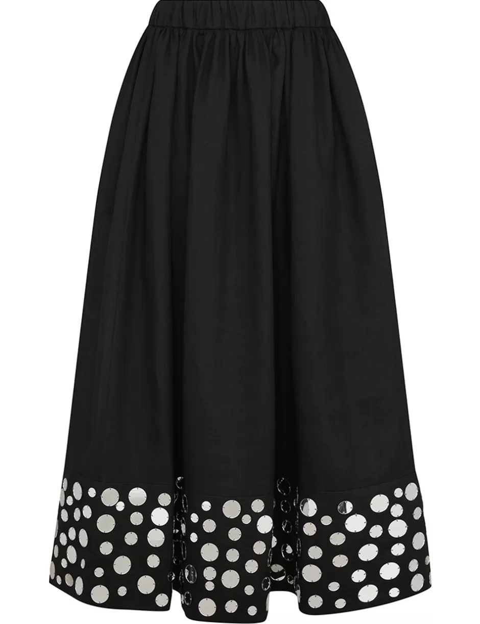 ZIMMERMANN Clothing | Skirts<Eden Mirror Midi Skirt Black Silver