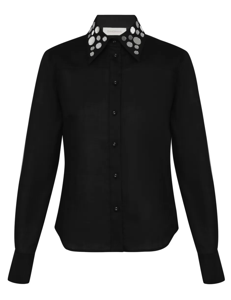 ZIMMERMANN Clothing | Tops<Eden Mirror Shirt Black Silver