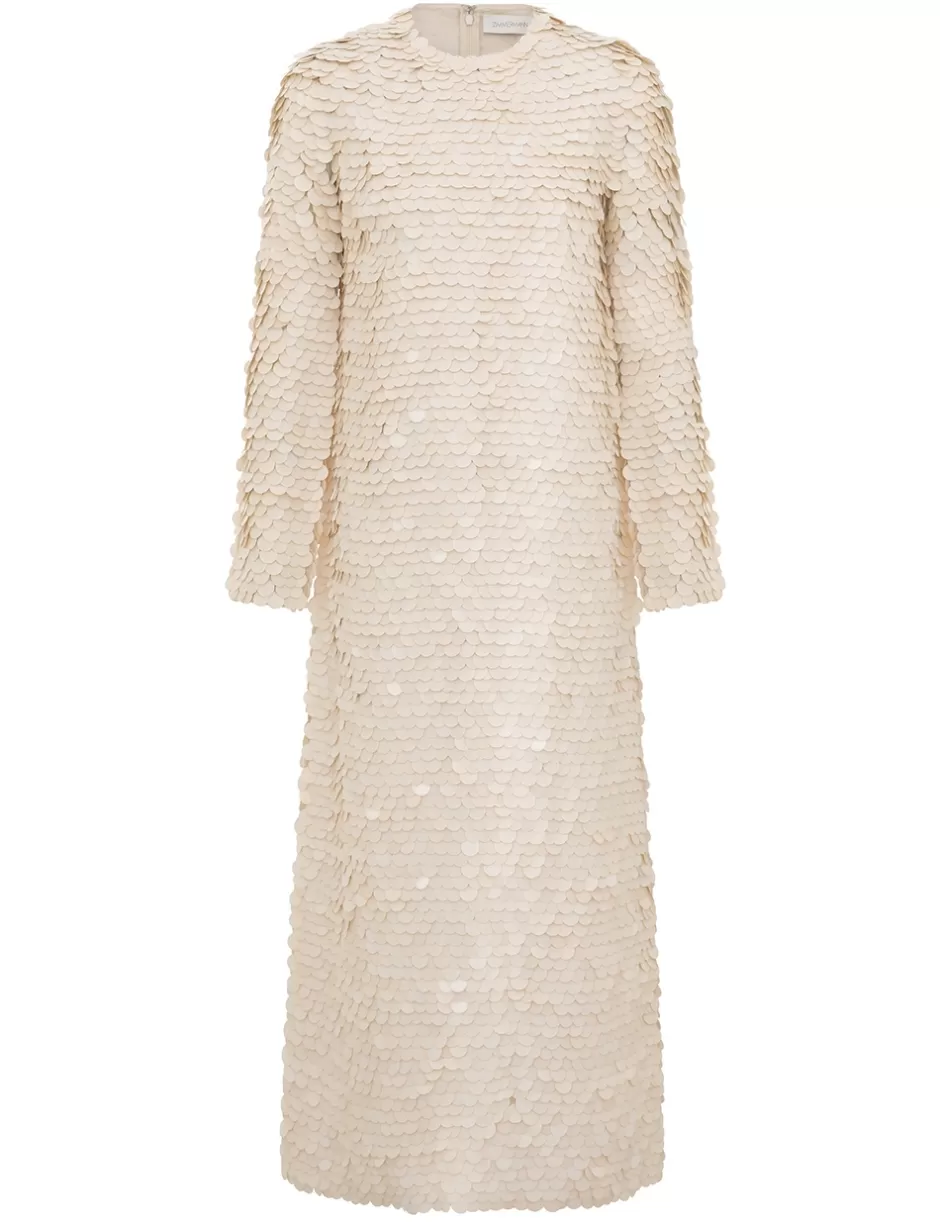 ZIMMERMANN Clothing | Dresses<Eden Sequin Maxi Dress Cream