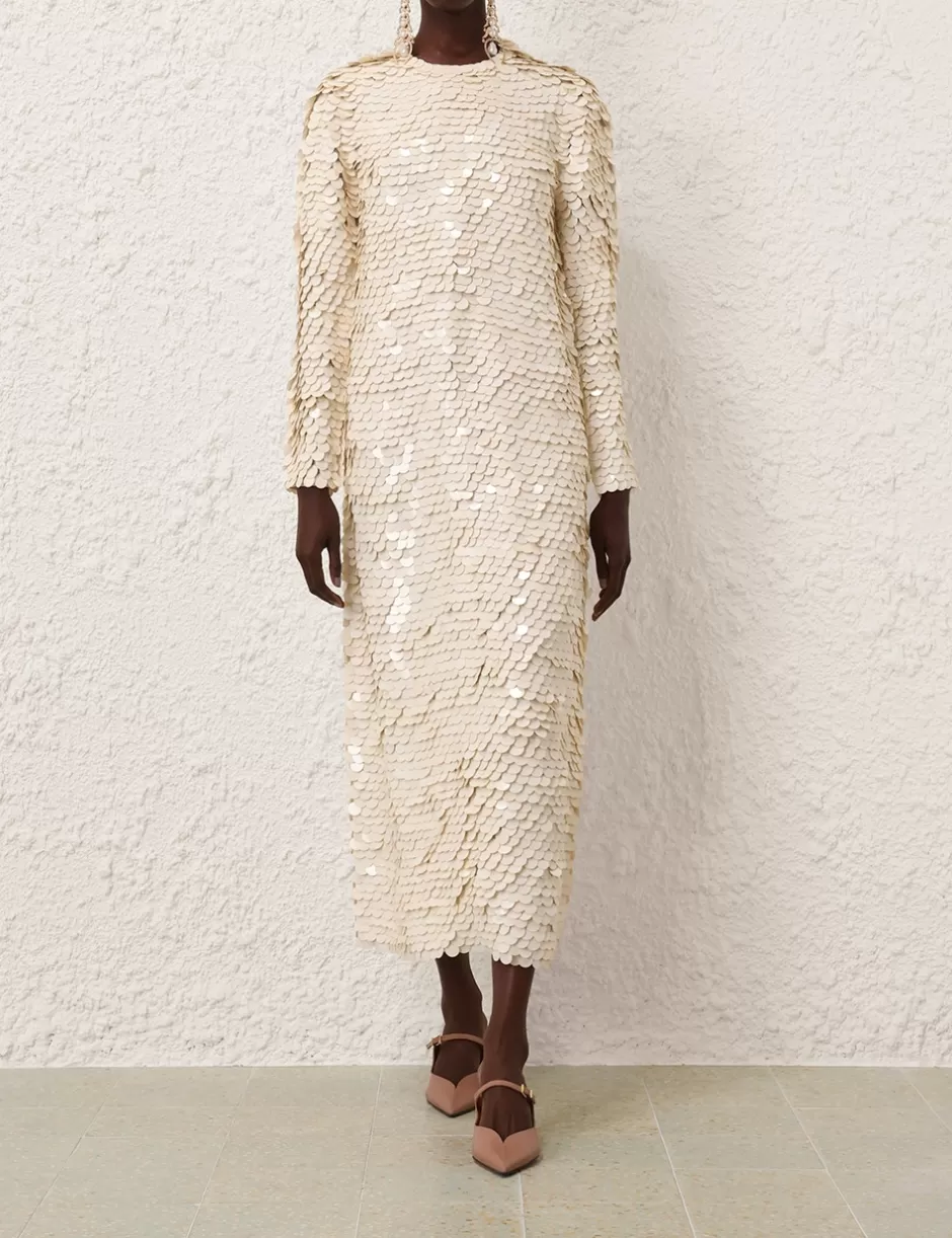 ZIMMERMANN Clothing | Dresses<Eden Sequin Maxi Dress Cream