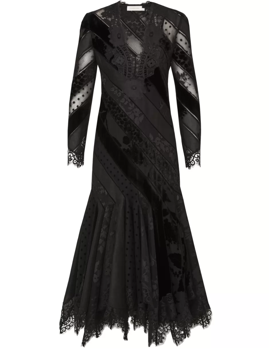 ZIMMERMANN Clothing | Dresses<Eden V Neck Spliced Gown Black