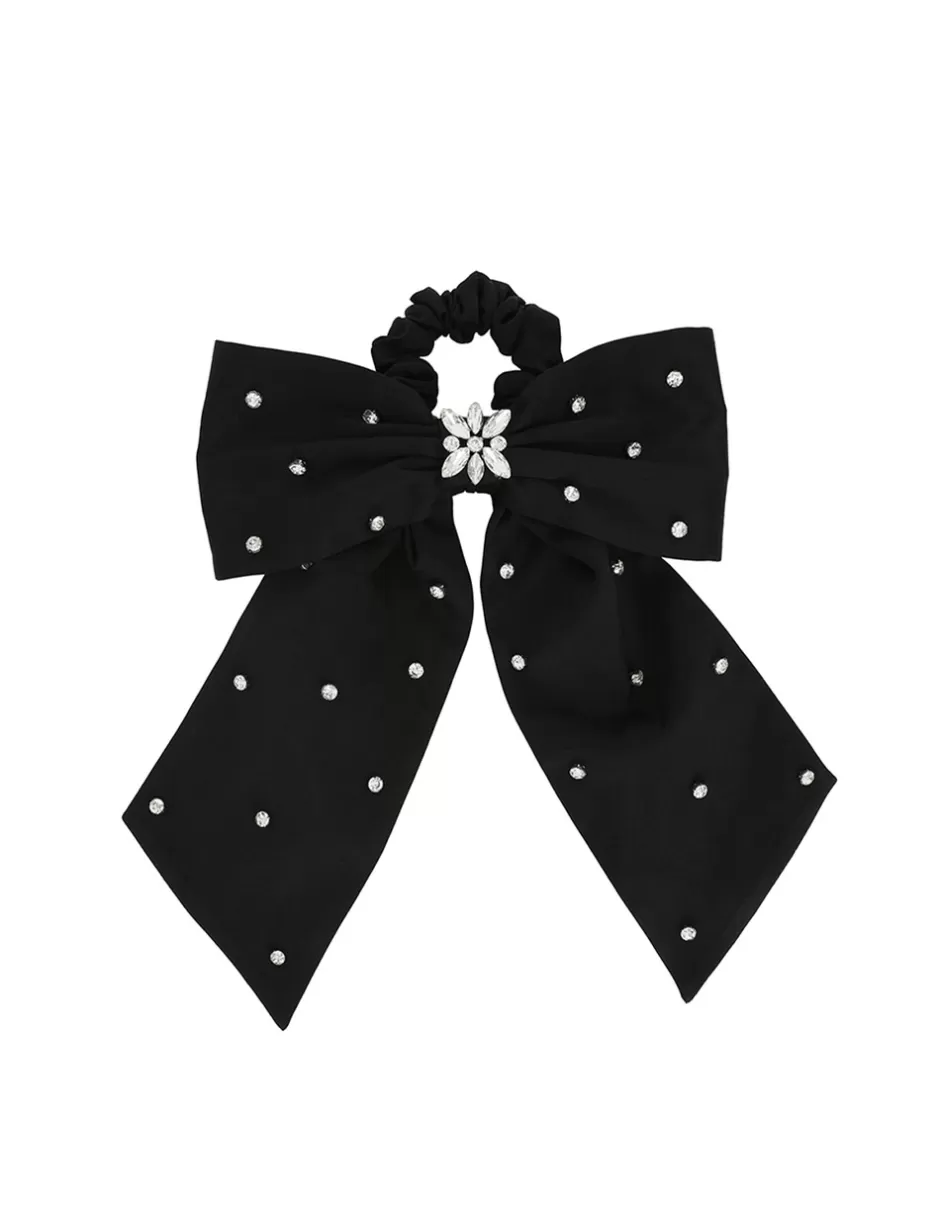 ZIMMERMANN Accessories | Event Dressing<Embellished Bow Scrunchie Black