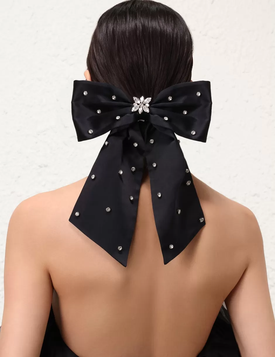 ZIMMERMANN Accessories | Event Dressing<Embellished Bow Scrunchie Black