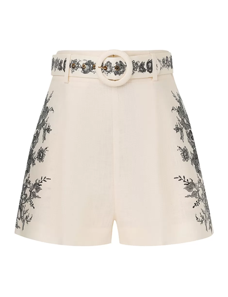 ZIMMERMANN Clothing | Shorts & Pants<Flat Front Short Cream Floral