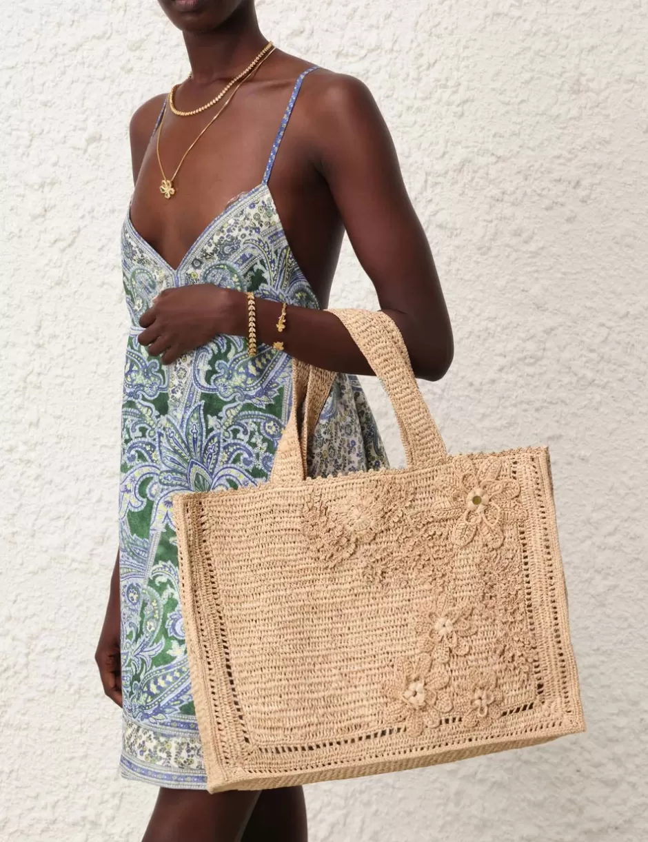 ZIMMERMANN Accessories | On Vacation<Floral Raffia Tote Natural