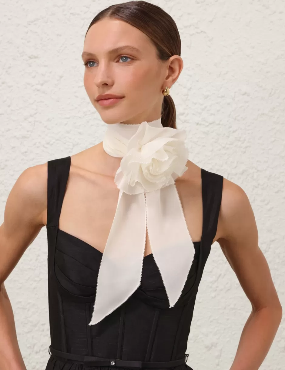 ZIMMERMANN Accessories | Scarves<Flower Neck Scarf Ivory