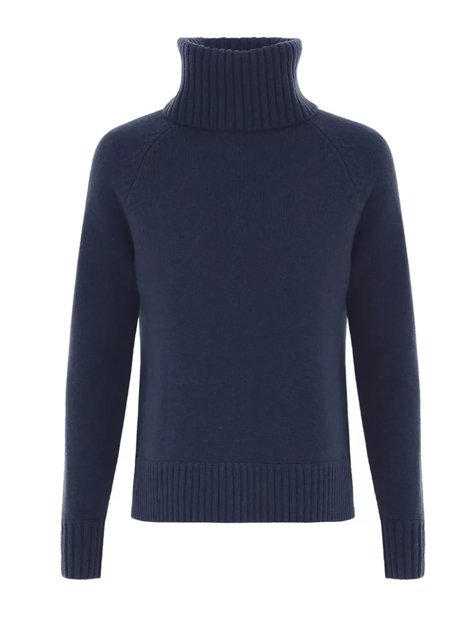 ZIMMERMANN Clothing | Knitwear<Funnel Neck Sweater Marine