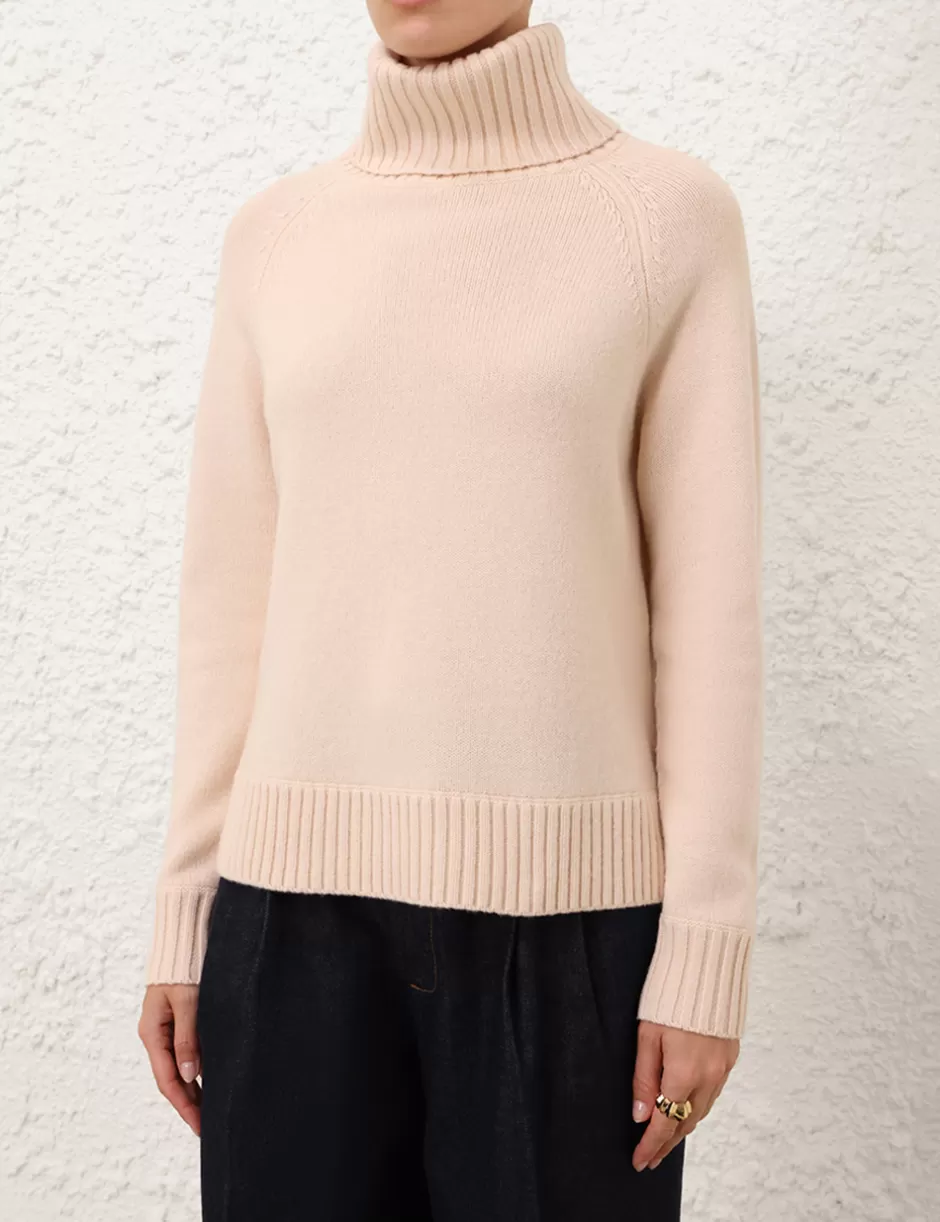 ZIMMERMANN Clothing | Knitwear<Funnel Neck Sweater Macadamia