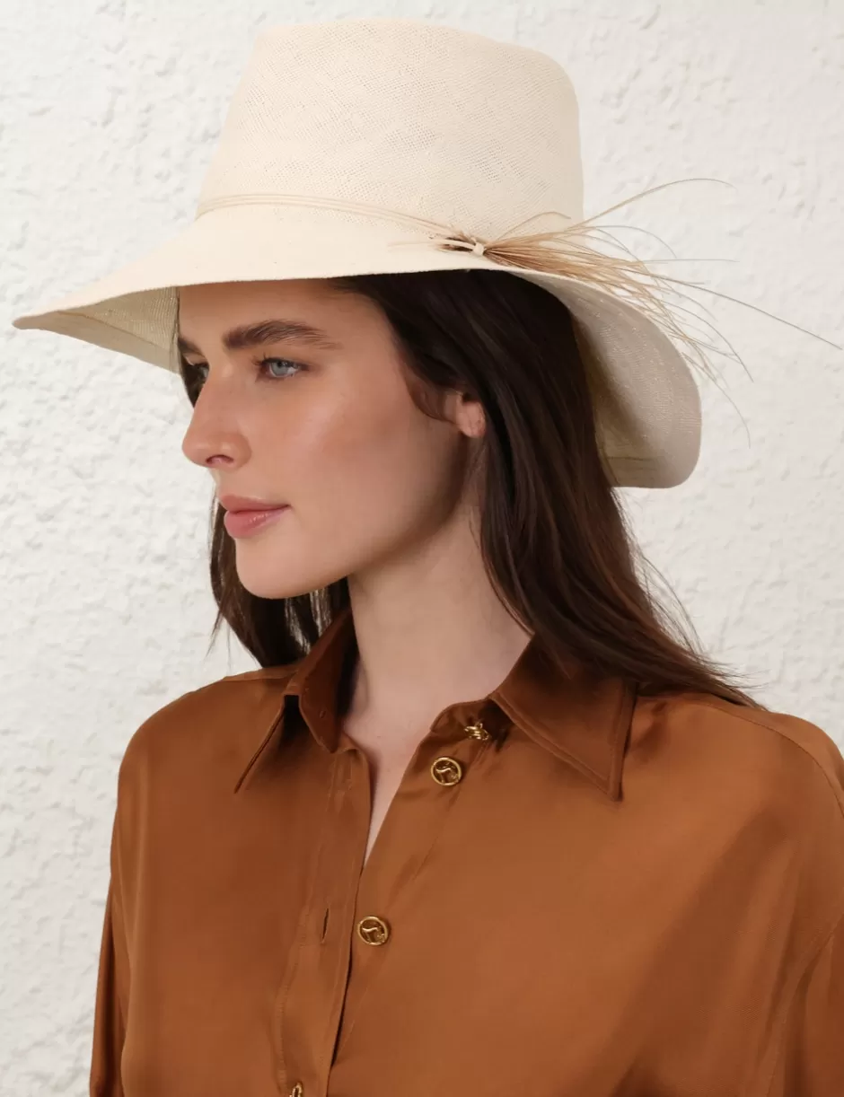 ZIMMERMANN Accessories | Hats<Glazed Straw Collapsible Hat Natural