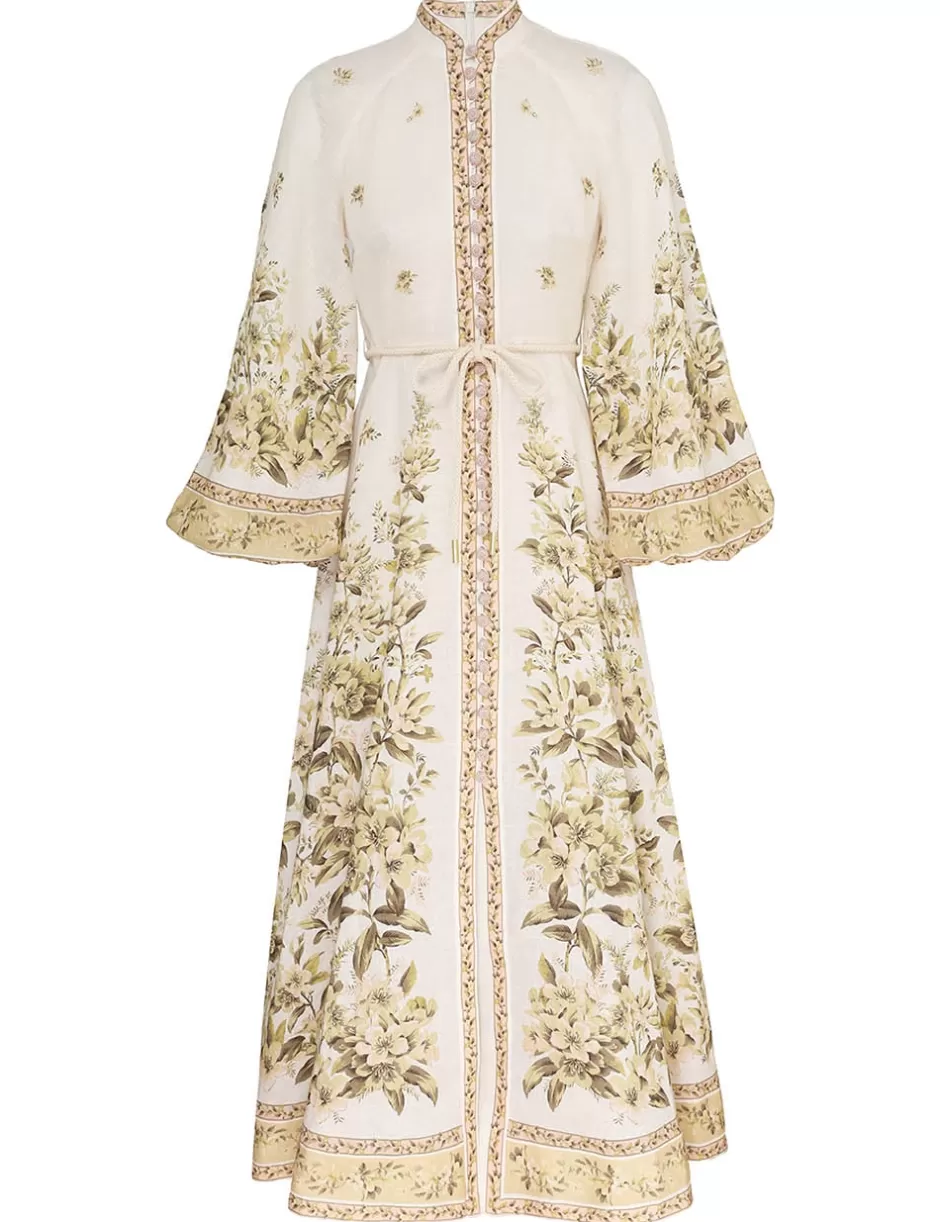 ZIMMERMANN Clothing | Day<Golden Buttoned Midi Dress Sage Toile Floral