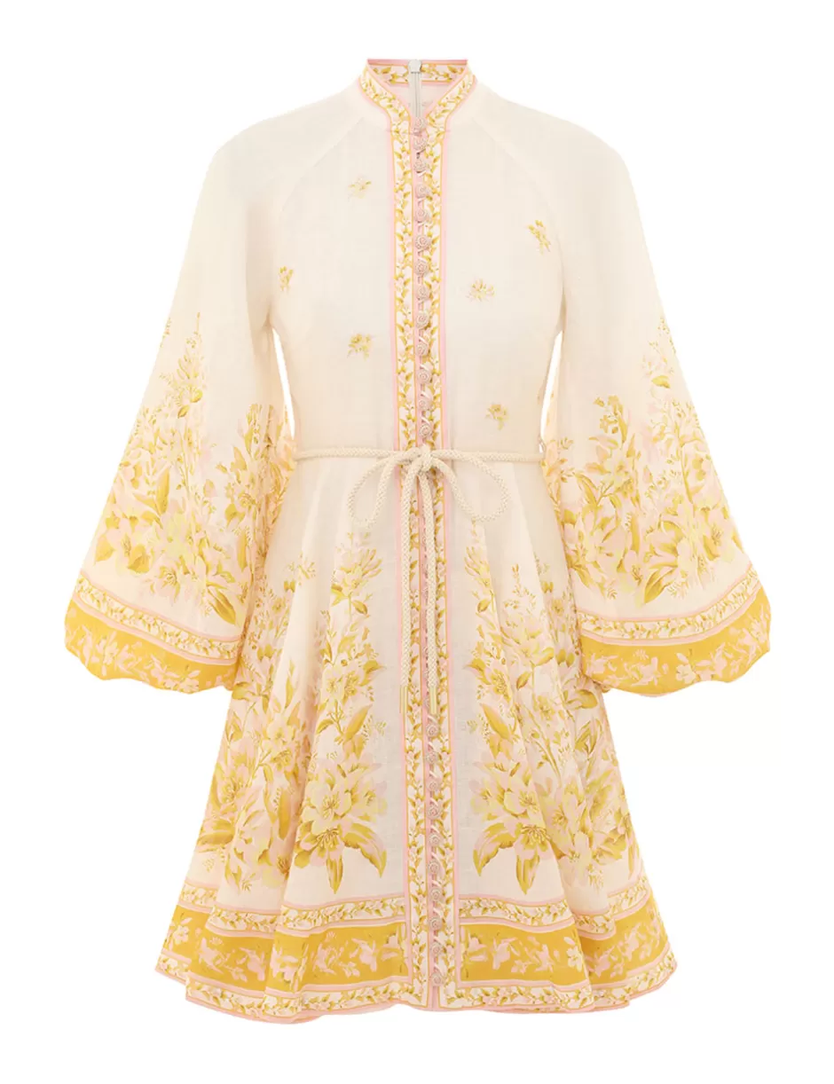 ZIMMERMANN Clothing | Dresses & Coverups<Golden Buttoned Mini Dress Pink Gold Floral