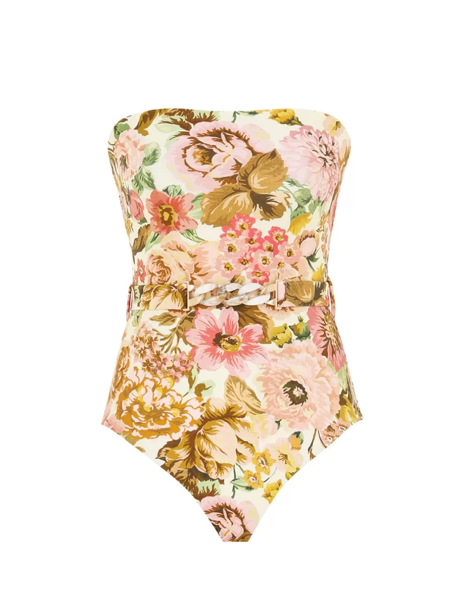 ZIMMERMANN One Pieces<Golden Chain Belt 1PC Pink Rose