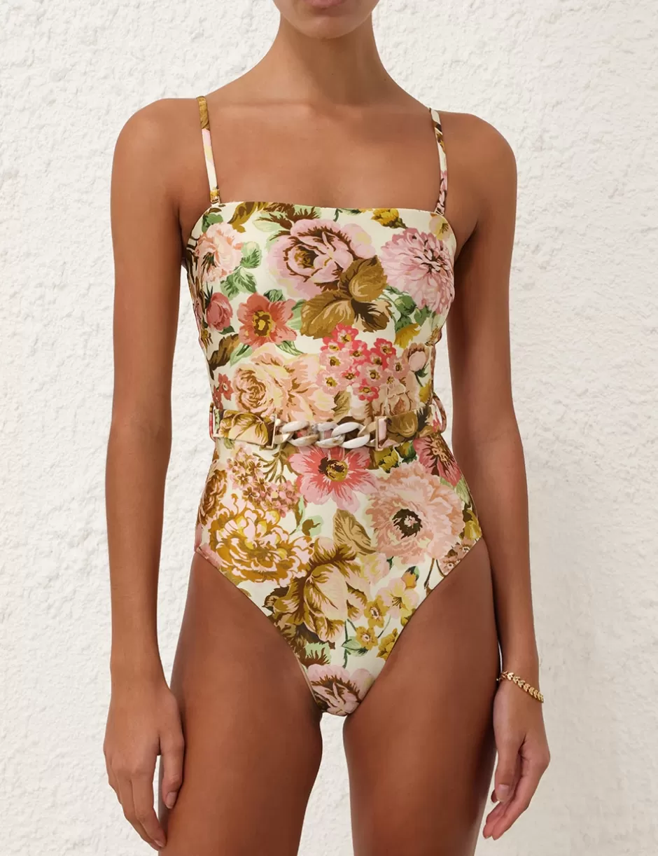 ZIMMERMANN One Pieces<Golden Chain Belt 1PC Pink Rose