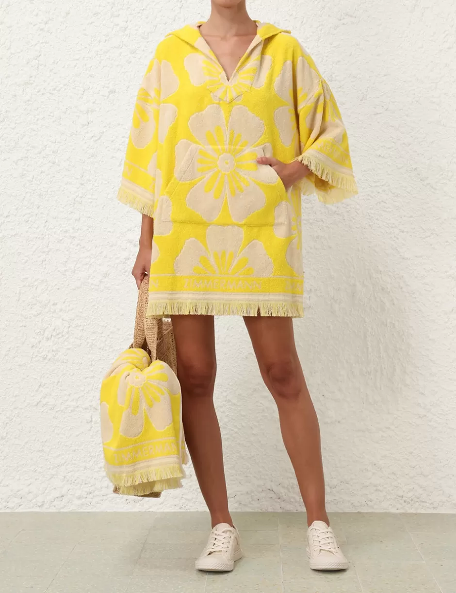 ZIMMERMANN Clothing | Dresses & Coverups<Golden Hooded Towel Mini Dress Yellow Ivory