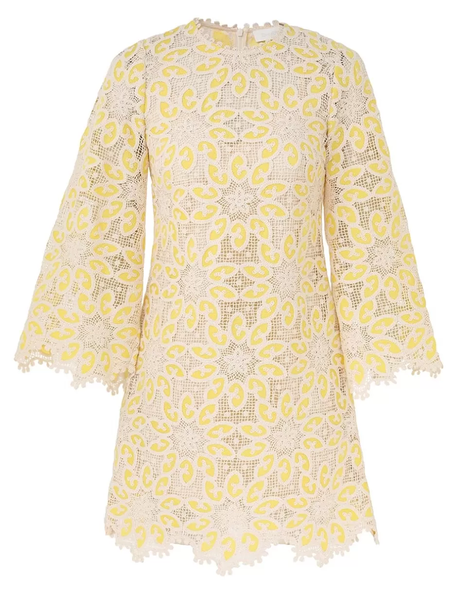 ZIMMERMANN Clothing | Dresses & Coverups<Golden Lace Mini Dress Cream Yellow