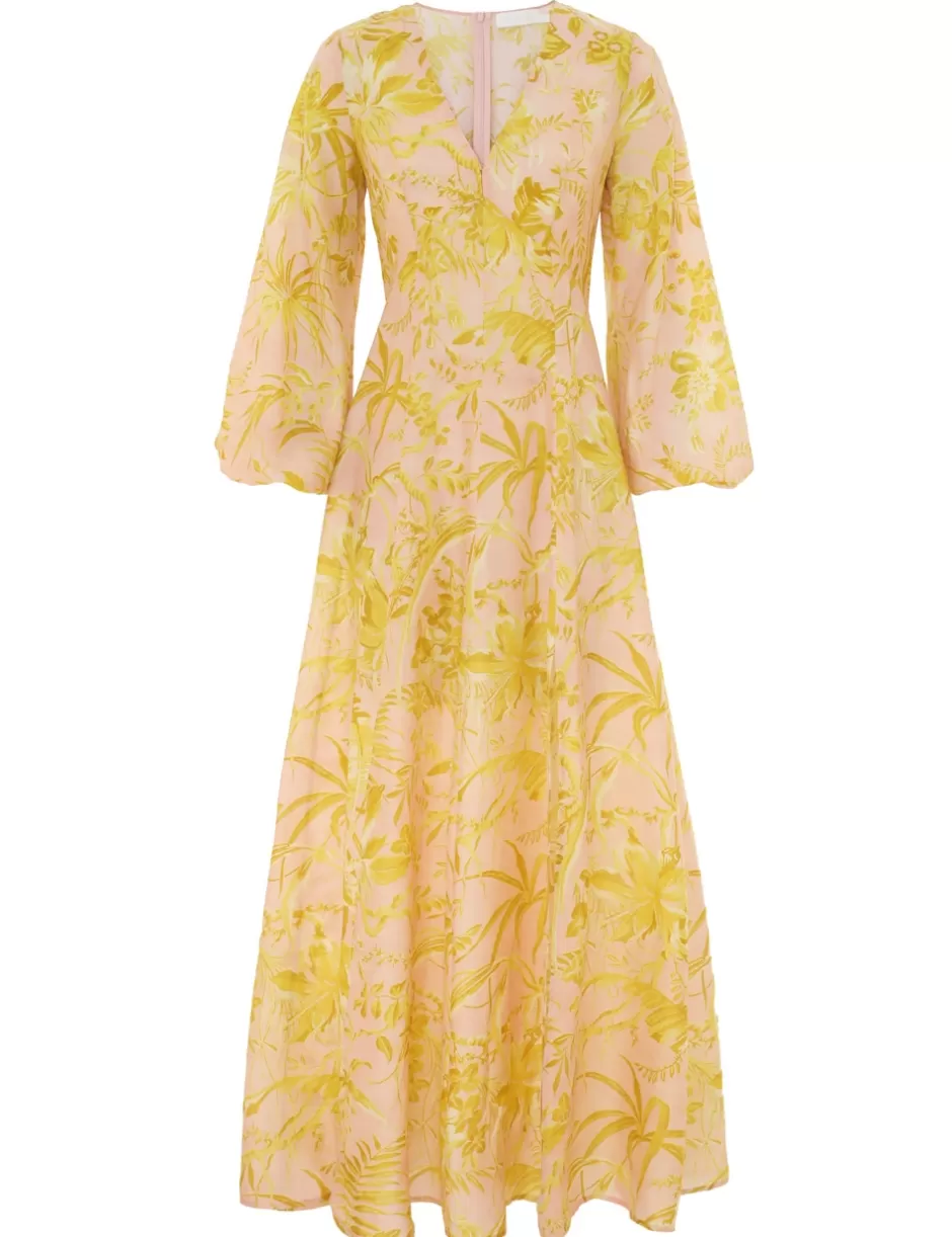 ZIMMERMANN Clothing | Dresses & Coverups<Golden Long Sleeve Maxi Dress Pink Gold Floral