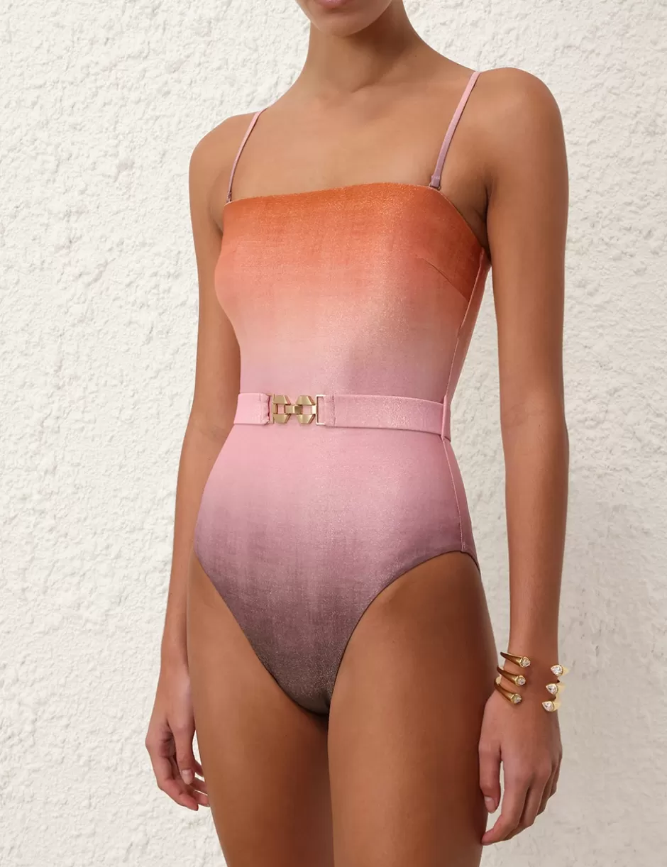 ZIMMERMANN One Pieces | On Vacation<Golden Metallic Bandeau 1PC Ombre