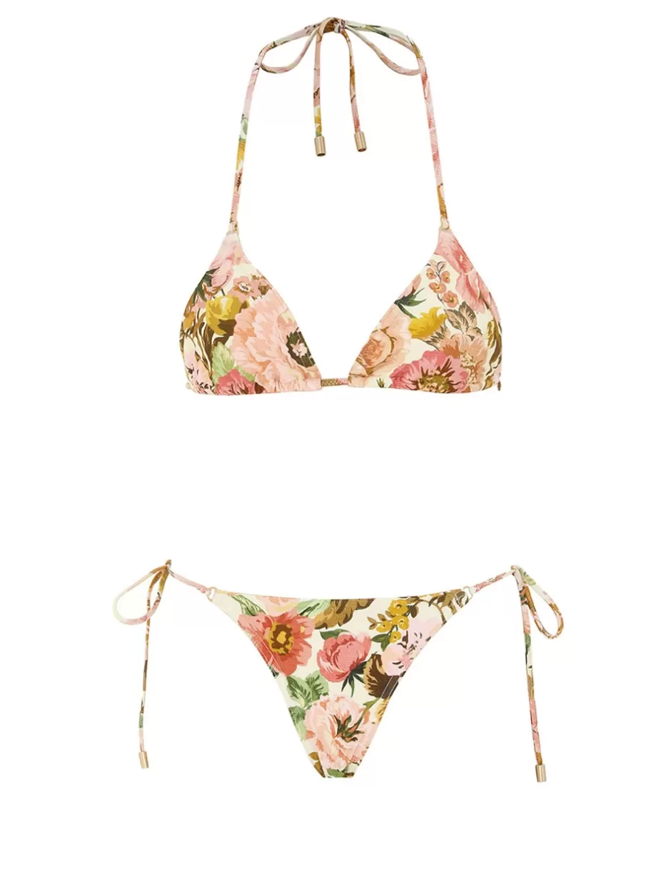 ZIMMERMANN Bikinis<Golden Mini Tri Bikini Pink Rose