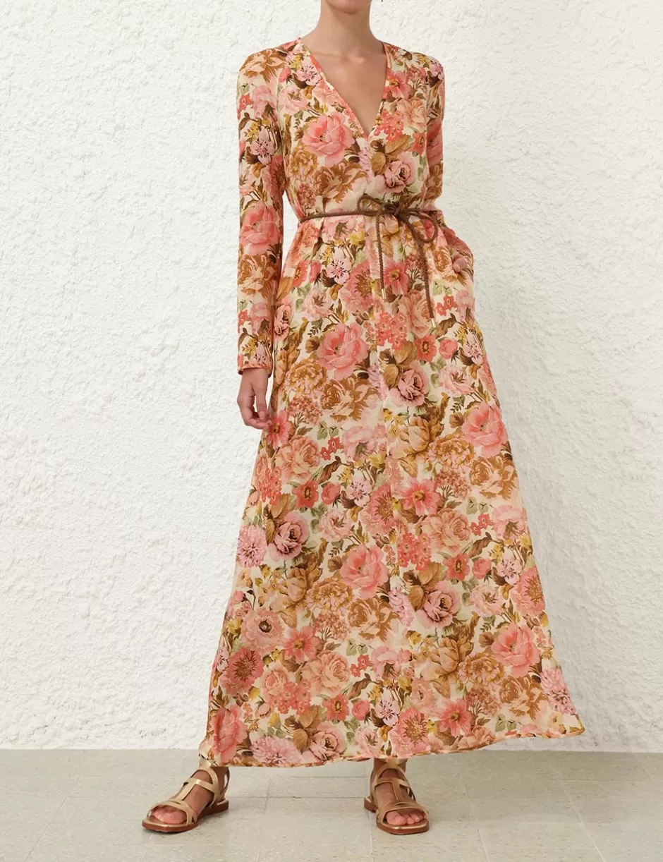 ZIMMERMANN Clothing | Dresses & Coverups<Golden Plunge Maxi Dress Pink Rose