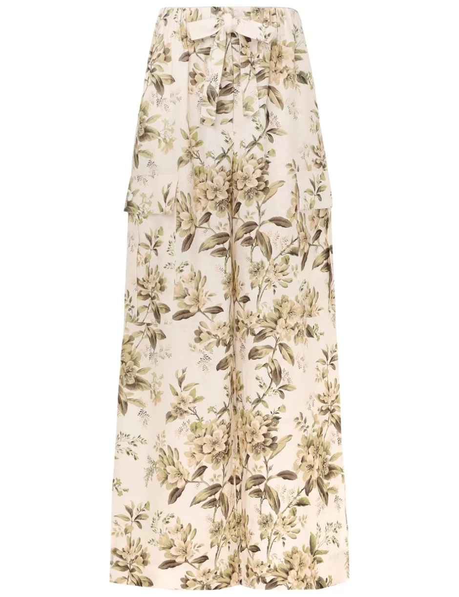 ZIMMERMANN Clothing | Shorts & Pants<Golden Relaxed Pocket Pant Sage Toile Floral