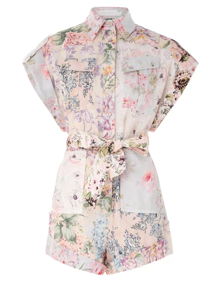 ZIMMERMANN Clothing | Jumpsuits & Playsuits<Halliday Cuffed Playsuit Spliced