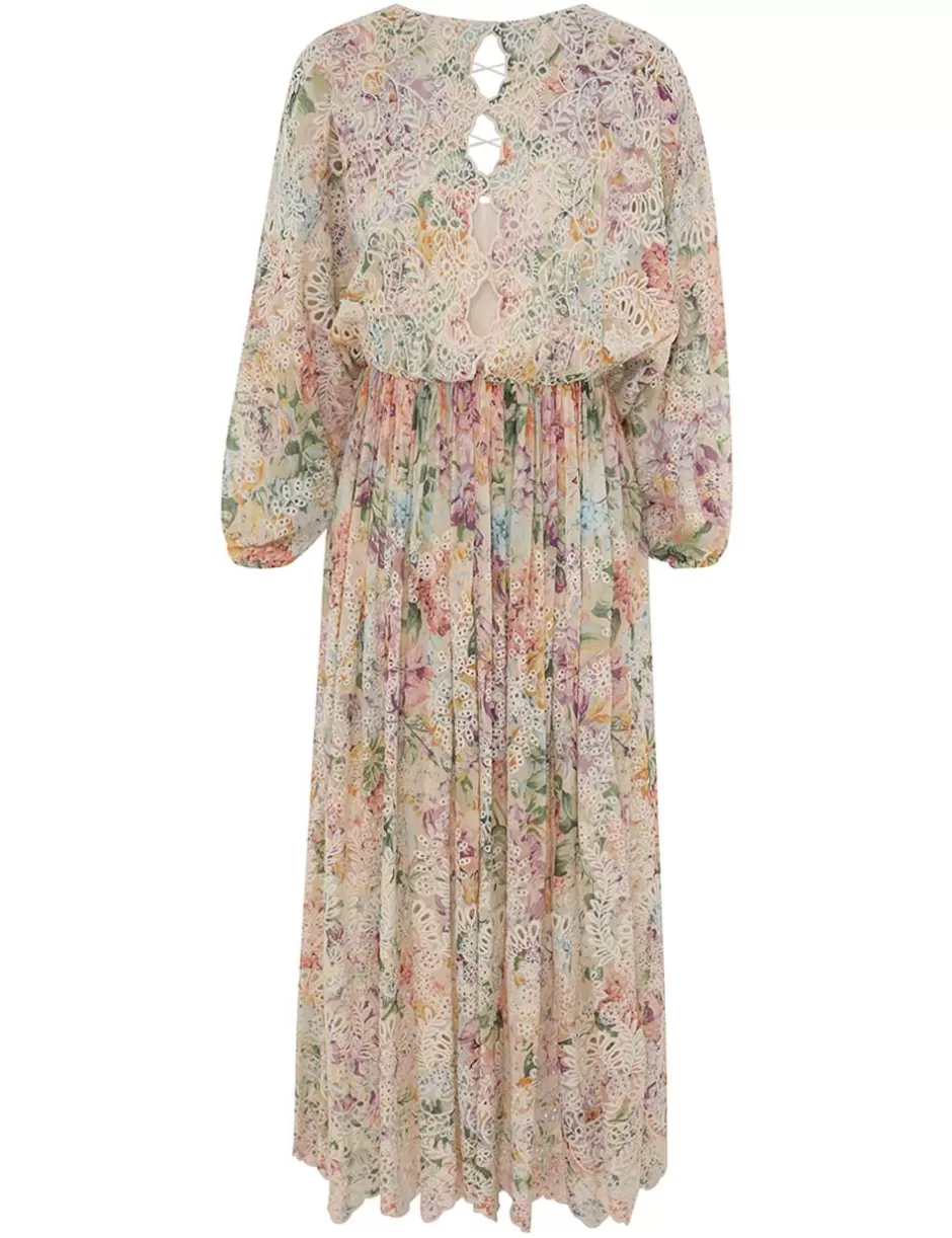 ZIMMERMANN Clothing | Dresses & Coverups<Halliday Embroidered Dress Multi Watercolour Floral