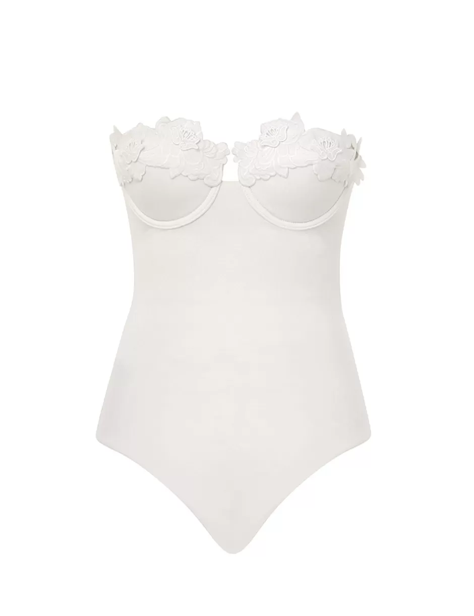 ZIMMERMANN One Pieces<Halliday Embroidery 1PC Ivory