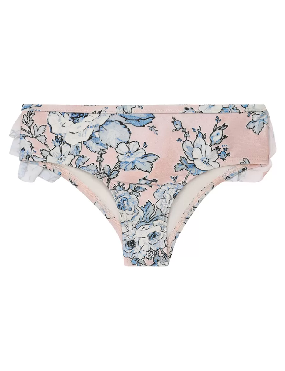 ZIMMERMANN Kids | Swimwear<Halliday Frill Pant Peach Blue Floral