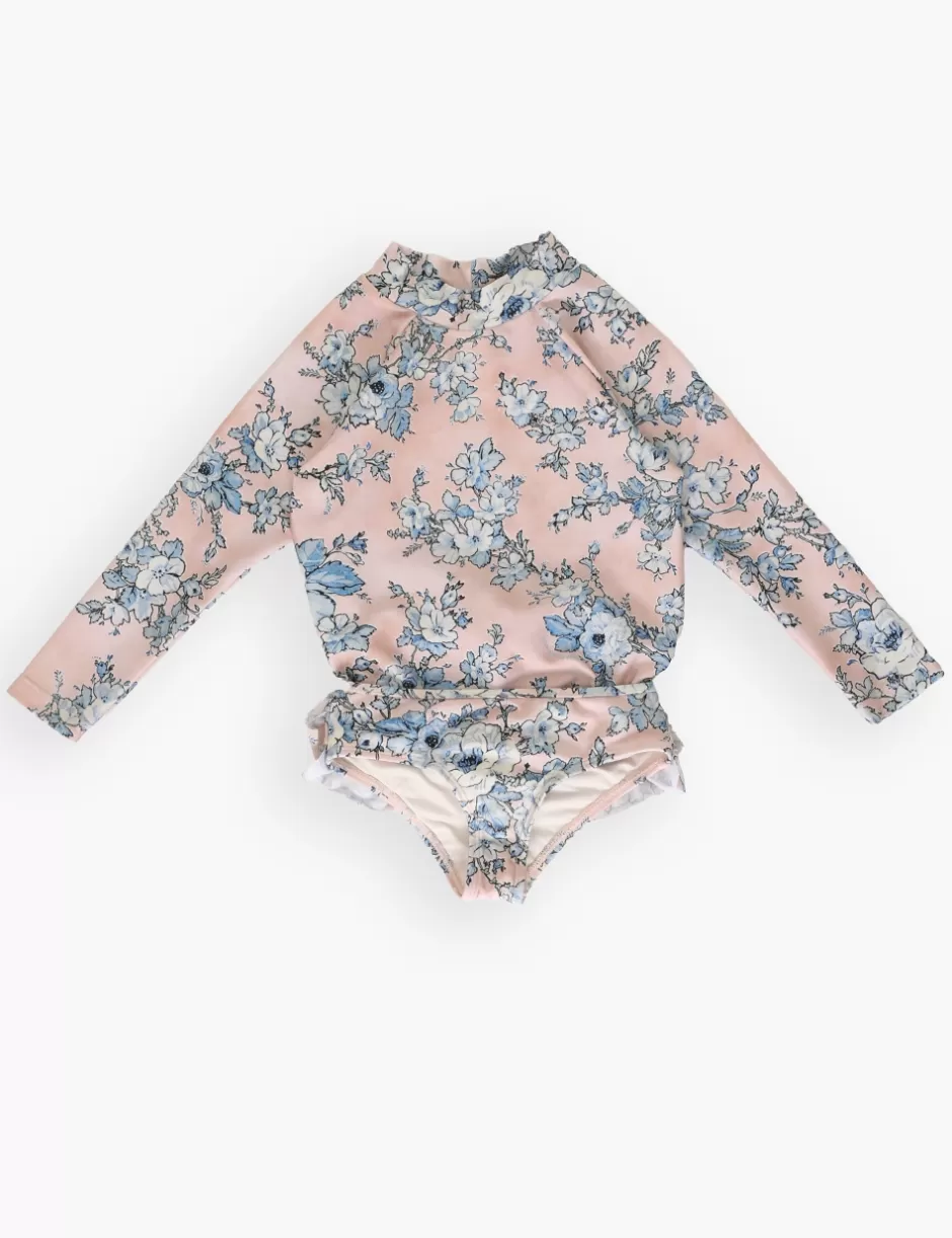 ZIMMERMANN Kids | Swimwear<Halliday Frill Pant Peach Blue Floral